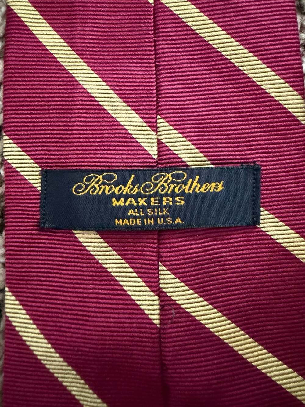 Brooks BroMakers Burgundy&Gold Repp Silk Tie*NOTE PHOTO FLAW IN TIE’s COrNER